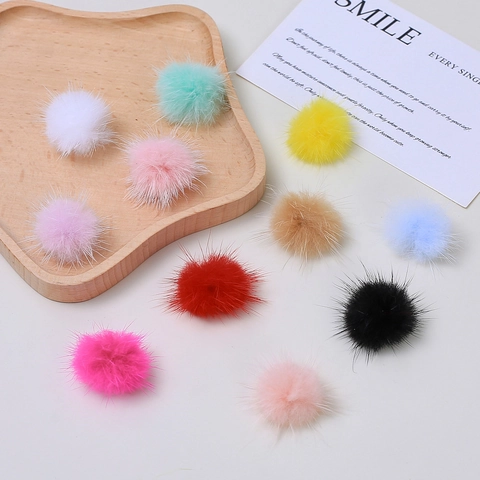 Bunte Kunst Nerz Pelz Pom Poms Mini Plüsch Bälle Für DIY Handwerk Schmuckherstellung Harz Creme Kleber Handyhülle Zubehör