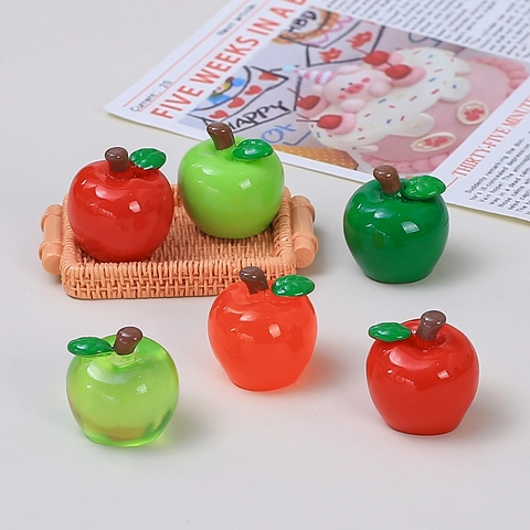 3D Mini Apfel DIY Harz Charms Für Schmuckherstellung Sahnekleber Materialien Handgefertigte Bastelarbeiten Simulation Obst Miniatur Dekor