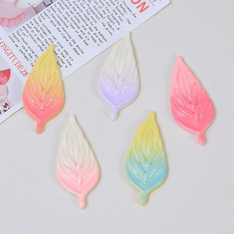 Verlauf Blatt Harz DIY Schmuckzubehör Handgefertigte Materialien Frisch Süß Botanisch Floral Harz Blatt Teile Für Schmuckherstellung