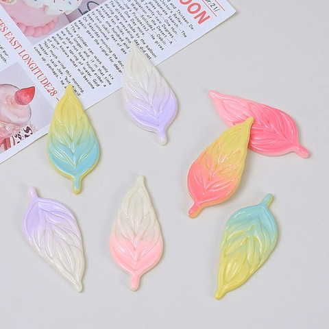 Verlauf Blatt Harz DIY Schmuckzubehör Handgefertigte Materialien Frisch Süß Botanisch Floral Harz Blatt Teile Für Schmuckherstellung