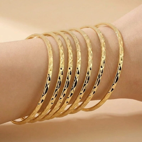 Gestepptes Diamantschliff Edelstahl Armreif Set Für Damen Stapelbar Geometrisch Mehrlagig Gold Silber Roségold Schmuck