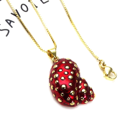 Ocean Themed Copper Zirconia Conch Scallop Shell Pendant Necklace For Women Gold Plated Enamel Summer Beach Coastal Jewelry