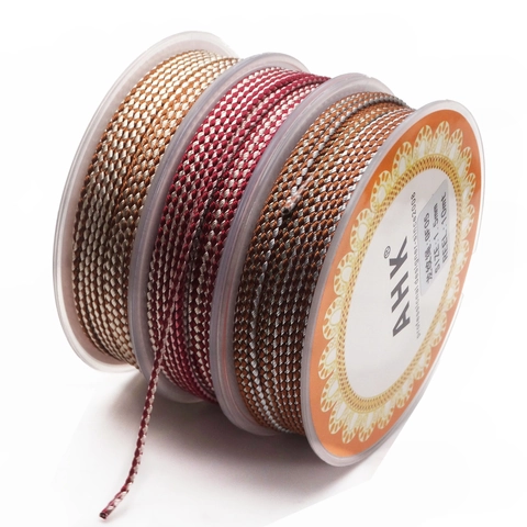 Bicolor Dragon Pattern Braided Cord Polyester Spiral Thread For DIY Bracelet Necklace Jewelry Making Handmade String