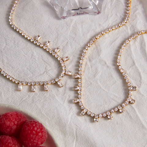 Collar con Colgante de Circonia de Acero Inoxidable Chapado en Oro Vintage para Mujer Cadena de Clavícula de Circón Geométrico de Lujo Ligero Joyería de Conmutación Diaria Regalo
