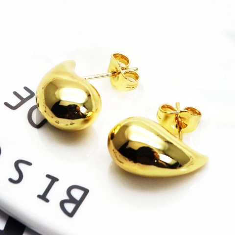 Fashion Brass Gold Plated Geometric Earrings For Women Minimalist C-Shaped Bow Water Drop Star Twist Textured Stud Earrings