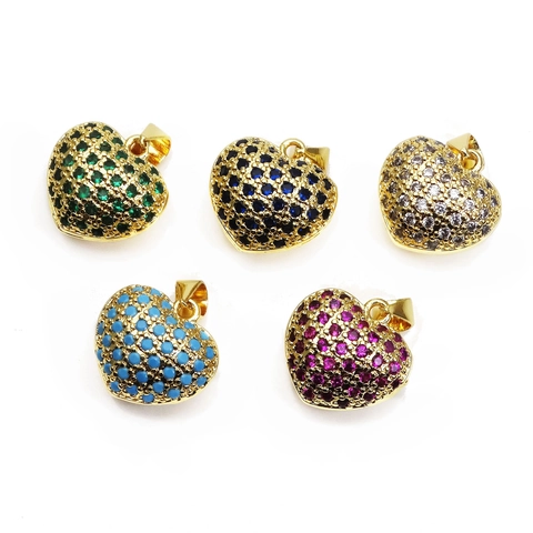 Kupfer Zirkonia Herz Anhänger Halskette Mikro Pflastern Herzform Schmuck Für Damen Vergoldete Kupferkette Halskette