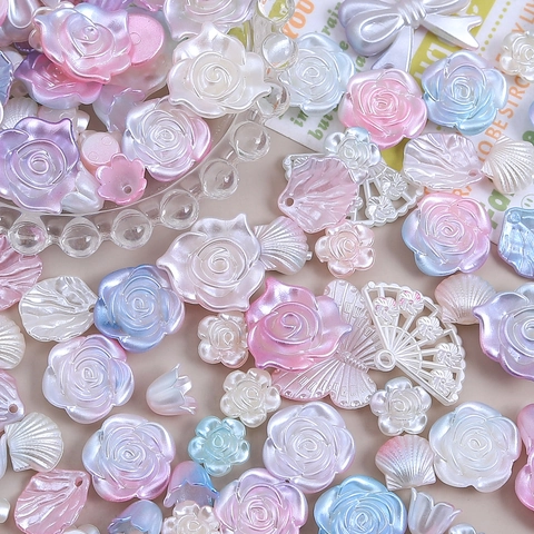 Gemischtes Barock DIY Harz Zubehör Perlmutt Rose Schmetterling Fächer Muschel Formen Für Schmuckherstellung Cremeleimmaterial