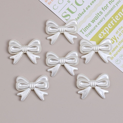 Perlweiß Harz Schleife Charms Für DIY Schmuckherstellung Handgefertigte Haarklammern Handyhülle Creme Kleber Dekorative Accessoires