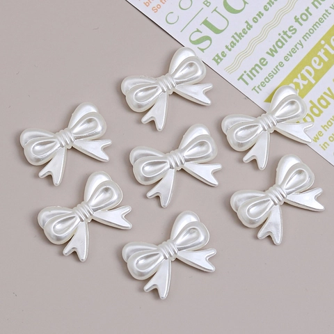 Perlweiß Harz Schleife Charms Für DIY Schmuckherstellung Handgefertigte Haarklammern Handyhülle Creme Kleber Dekorative Accessoires