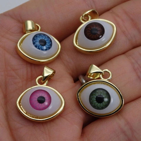 Realistic Copper Evil Eye Pendant Only Without Chain For DIY Jewelry Making Gold Plated Eye Charm Personalized Accessory