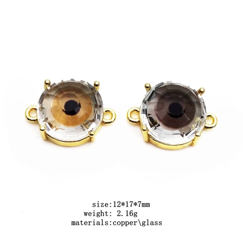 Kupfer Böses Auge Schmuckverbinder Für DIY Armband Halskette Herstellung Glas Zirkonia Eingelegt Vergoldet Schmuckzubehör