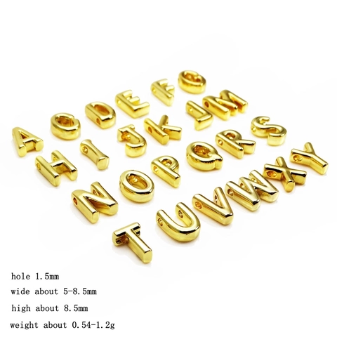 Copper English Alphabet Pendants 14K Gold Plated Letter Beads For DIY Jewelry Making Necklace Bracelet Women Men Accessory