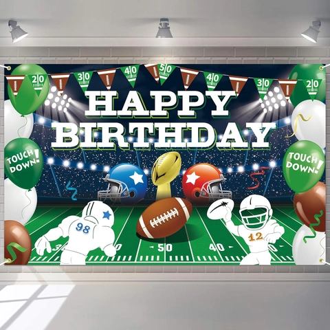 Amerikanischer Fußball Thema Alles Gute Zum Geburtstag Party Hintergrund Stadion Sport Hintergrund Für Kinder Geburtstag Foto Requisite