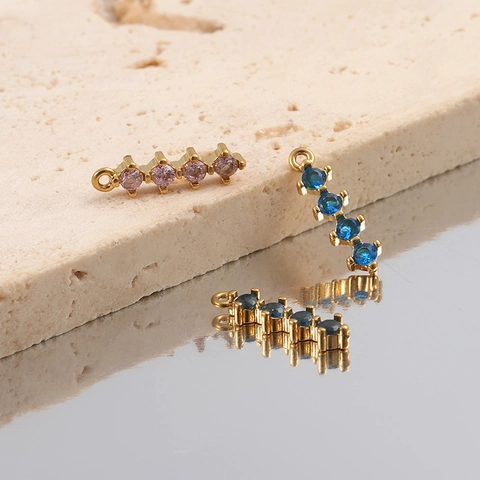 Pendenti Geometrici a Barra in Acciaio Inossidabile con Strass Lucidatura a Specchio Placcato Oro Fascino a Barra per Gioielli Fai-da-te