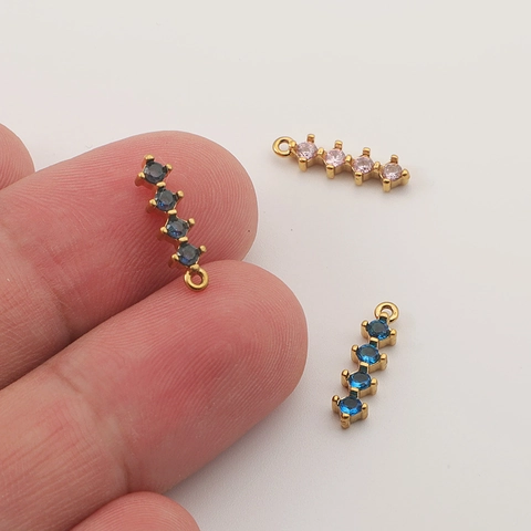 Pendenti Geometrici a Barra in Acciaio Inossidabile con Strass Lucidatura a Specchio Placcato Oro Fascino a Barra per Gioielli Fai-da-te