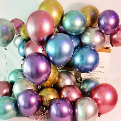 5 Inch Metallic Chrome Latex Balloons Round Shiny Mirror Surface Party Supplies For Wedding Birthday Celebration Decorations