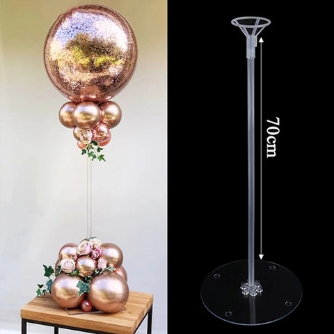 Kit Supporto Per Palloncini In Plastica Trasparente Con Base Stabile E Asta Di Sostegno Per Decorazioni Da Tavolo Per Feste