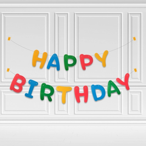 Pancarta de Letras Happy Birthday Colorida de Cartulina Blanca Guirnalda Colgante para Decoración de Fiesta de Cumpleaños Infantil