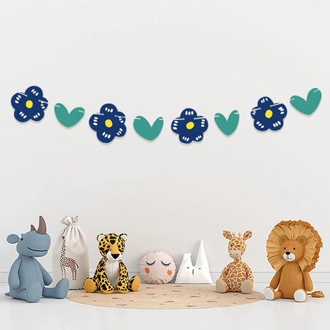 Heart Flower Paper Banner Garland For Children Birthday Party Decoration Wedding Background Wall Decor Pull Flower Props