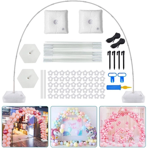 Verstellbarer Ballonbogen Ständer Kit Mit Befüllbaren Basen Edelstahl Glasfaser Stangen Für Hochzeit Geburtstag Party Außen Dekoration