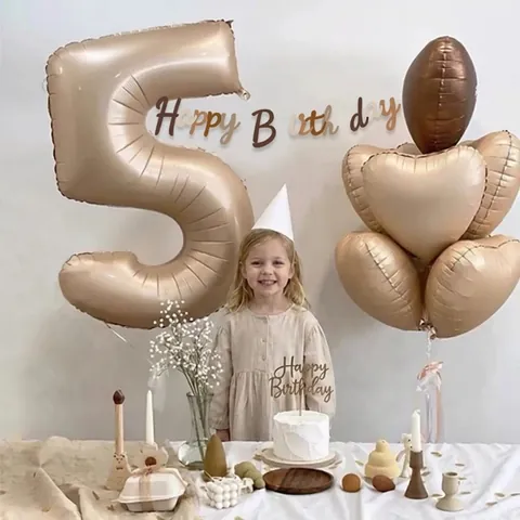 Retro Braun Happy Birthday Banner Alphabet Papier Girlande Für Kinder Erster Geburtstag Party Dekorationen Minimalistische Wanddeko