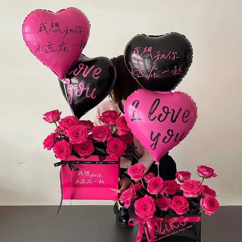 Palloncino Romantico in Alluminio a Forma di Cuore I Love You Stampato Proposta San Valentino Matrimonio Festa Decorazione