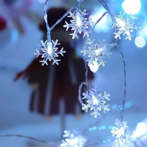 Schneeflocke LED Lichterkette Batteriebetrieben Fairy Beleuchtung Für Weihnachten Hochzeit Party Heim Schlafzimmer Fenster Dekoration