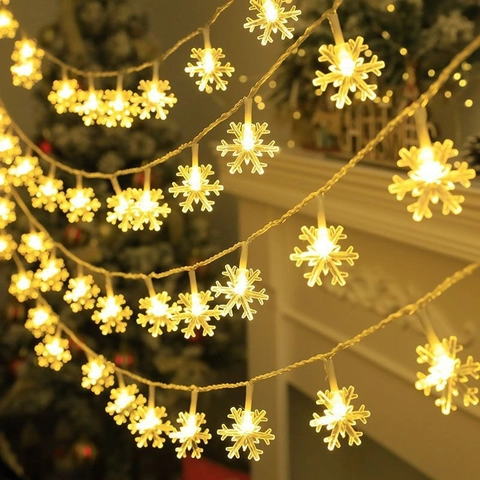 Schneeflocke LED Lichterkette Batteriebetrieben Fairy Beleuchtung Für Weihnachten Hochzeit Party Heim Schlafzimmer Fenster Dekoration