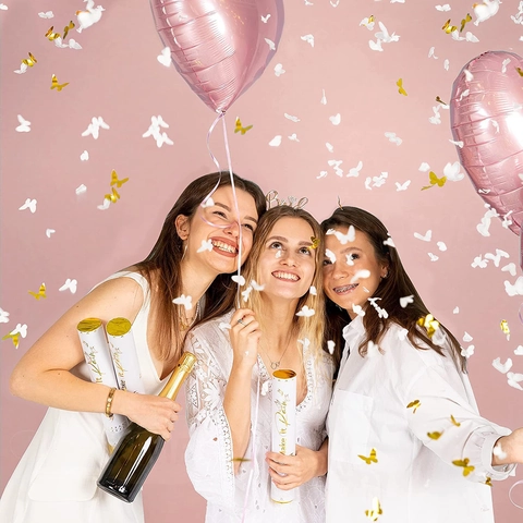 Schmetterling Hand Konfettikanone Goldfolie Make It Rain Party Popper Für Hochzeit Geburtstag Weihnachten Feier Party Dekoration