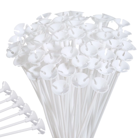 Aste Per Palloncini In Plastica Bianca Con Coppe Di Supporto Per Decorazioni Per Feste Di Matrimonio Compleanno Accessori Per Palloncini
