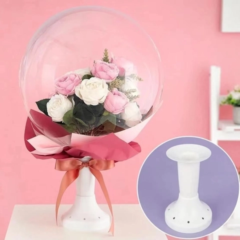 White Plastic Bobo Balloon Stand Base Table Centerpiece Holder Star Hollow Column For Wedding Birthday Party Decorations