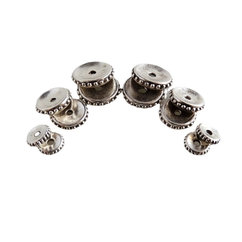 Vintage Tibet Silber Legierung Rund Abstandshalter Perlen DIY Schmuckherstellung Zubehör Für Armband Halskette Saucer Beads