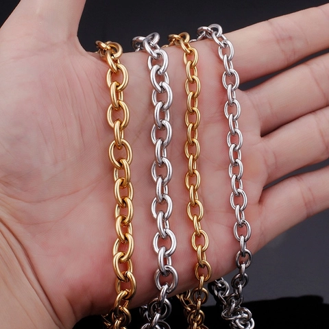 Roestvrijstalen Schakelketting Ketting Met OT Knevelsluiting Grove O-Ketting Hip Hop Punk Stijl Voor Heren Dames