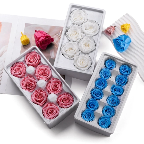 Handmade Preserved Roses Flower Heads DIY Gift Box Decoration Material Real Rose For Wedding Home Party Women Gift