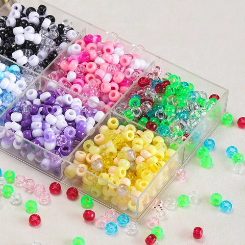 Mehrfarbige Acryl Pony Perlen Großloch Kunststoff Lose Perlen Für DIY Armband Halskette Telefon Kette Schmuckherstellung