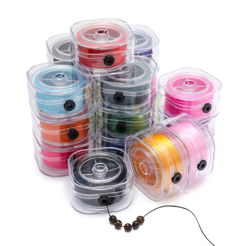 Elastic Beading Cord With Transparent Storage Box For DIY Jewelry Making Multicolor Stretch Thread For Bracelet Necklace Accessory