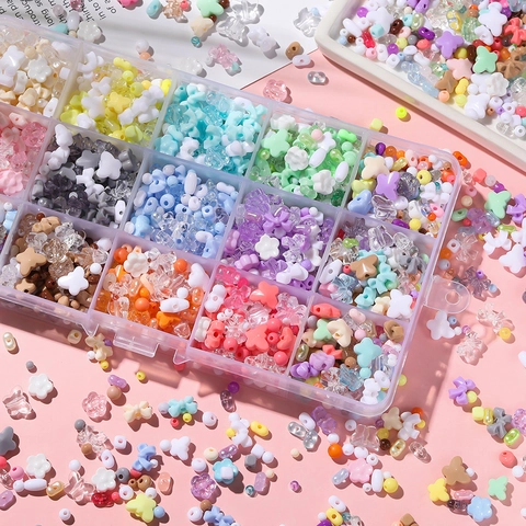 Mixed Acrylic Beads Assorted Shapes Butterfly Flower Star Macaron Color DIY Jewelry Making Accessories For Bracelet Necklace