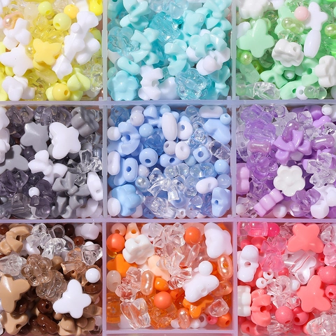 Mixed Acrylic Beads Assorted Shapes Butterfly Flower Star Macaron Color DIY Jewelry Making Accessories For Bracelet Necklace