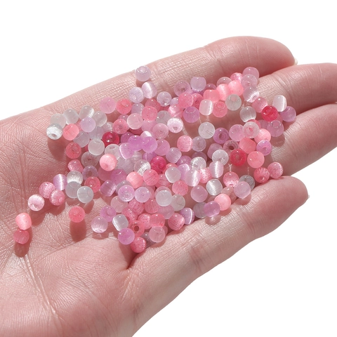 Perline Occhio di Gatto in Vetro Tonde per Kit Creazione Gioielli Fai da Te Bracciale Collana Accessori Artigianali