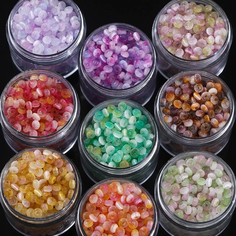 Bicolor Cat Eye Glass Beads Rondelle Loose Beads For DIY Jewelry Making Bracelet Necklace Accessories Handcrafted Decorative Beads