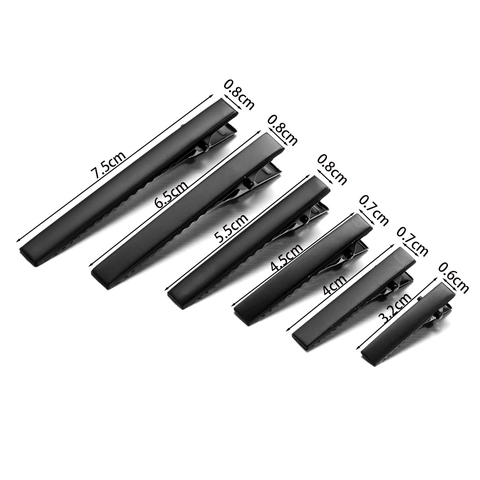 Minimalist Black Matte Metal Duckbill Hair Clips DIY Material Iron Alligator Hairpins For Women Hair Styling Accessories