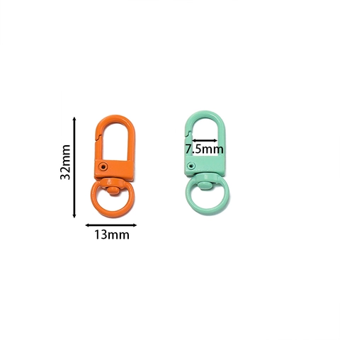 Painted Alloy Swivel Lobster Clasp Candy Color Swivel Snap Hook For DIY Keychain Bag Accessories Jewelry Making