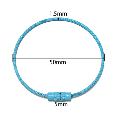 Bunte Edelstahl Kabel Schlüsselring Spiralschließe Drahtschleife Für Schlüssel Gepäckanhänger DIY Handwerk Bonbonfarben Schlüsselanhänger