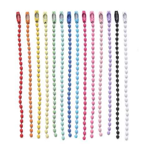 Colorful Iron Ball Chain Bead Chain For DIY Jewelry Making Keychain Tag Accessories Electroplated Metal Connection Chain