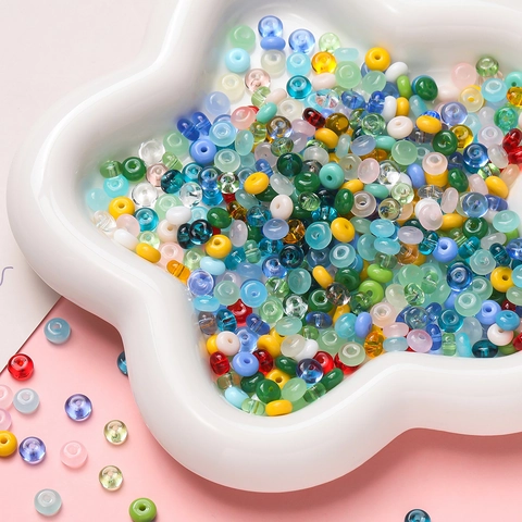 Glass Beads Colored Glaze Abacus Rondelle Loose Beads For DIY Jewelry Making Necklace Bracelet Phone Chain Accessory