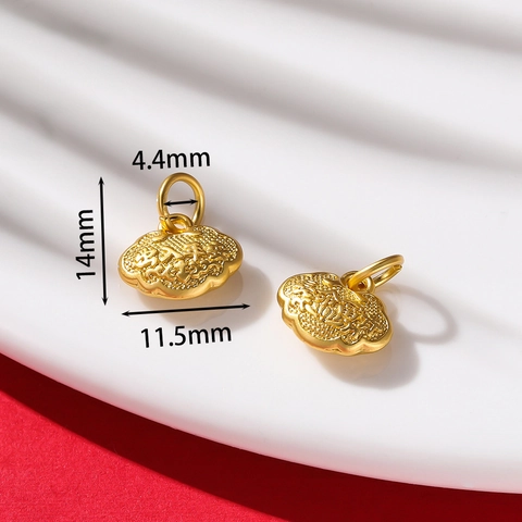 Chinese Style Sand Gold Alloy Pendants DIY Jewelry Charms For Bracelet Necklace Fortune Bag Bell Coin Traditional Pendants
