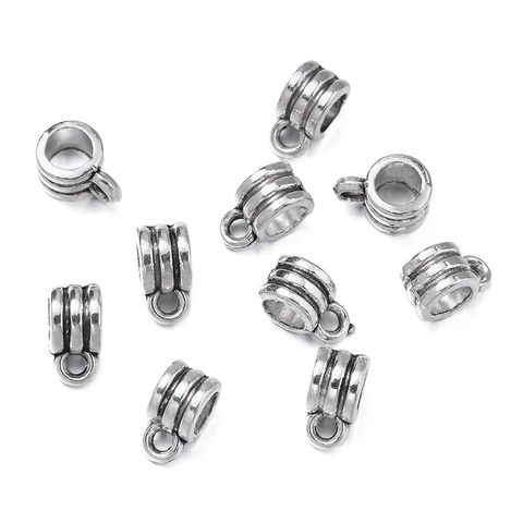 Antik Silber Zinklegierung Bambusrohr Bügelperlen Anhänger Verbinder Für DIY Halskette Armband Herstellung Zubehör Gerillte Spacer Perlen