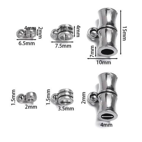Antik Silber Zinklegierung Bambusrohr Bügelperlen Anhänger Verbinder Für DIY Halskette Armband Herstellung Zubehör Gerillte Spacer Perlen
