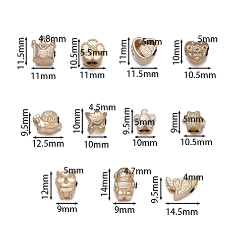 DIY Jewelry Making CCB Spacer Beads Electroplated Plastic Loose Beads Heart Star Crown Humanoid Shape Bracelet Necklace Findings