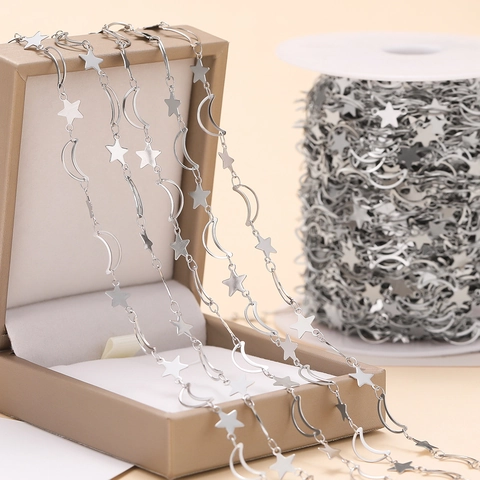 Αλυσίδα Κοσμημάτων DIY από Ανοξείδωτο Ατσάλι Αστέρι Φεγγάρι Καρδιά Πεταλούδα Χειροποίητο Κολιέ Βραχιόλι Υλικό Κατασκευής
